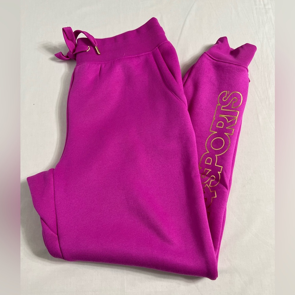 Love & Sports Fleece Joggers multiple sizes color Magenta